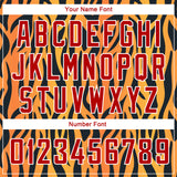 Custom Gold Red-Black 3D Pattern Design Tiger Prints Authentic Basketball Jersey