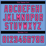Custom Light Blue Pink-Black Side Panel Abstract Lines Authentic City Edition Basketball Jersey