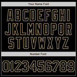 Custom Black Vegas Gold 3D Pattern Design Abstract Splatter Grunge Art Authentic Baseball Jersey