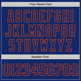 Custom Royal Orange 3D Pattern Design Abstract Splatter Grunge Art Authentic Baseball Jersey