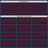 Custom Navy Red 3D Pattern Design Abstract Splatter Grunge Art Authentic Baseball Jersey