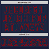 Custom Navy Red 3D Pattern Design Abstract Splatter Grunge Art Authentic Baseball Jersey