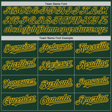 Custom Green Gold 3D Pattern Design Abstract Splatter Grunge Art Authentic Baseball Jersey