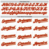 Custom White Red-Old Gold 3D Pattern Design Abstract Sharp Shape Authentic Baseball Jersey