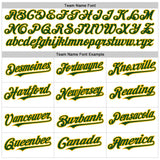 Custom White Green-Gold 3D Pattern Design Abstract Sharp Shape Authentic Baseball Jersey