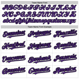 Custom White Purple-Black 3D Pattern Design Abstract Splash Authentic Baseball Jersey