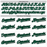 Custom White Kelly Green-Black 3D Pattern Design Abstract Splash Authentic Baseball Jersey