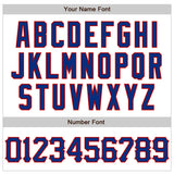Custom White Royal-Red 3D Pattern Design Abstract Splash Authentic Baseball Jersey