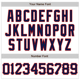 Custom White Navy-Red 3D Pattern Design Abstract Splash Authentic Baseball Jersey