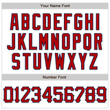 Custom White Red-Navy 3D Pattern Design Abstract Splash Authentic Baseball Jersey