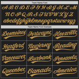 Custom Graffiti Pattern Old Gold-Black 3D Scratch Authentic Baseball Jersey