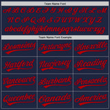 Custom Graffiti Pattern Red-Navy 3D Scratch Authentic Baseball Jersey