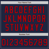 Custom Graffiti Pattern Red-Navy 3D Scratch Authentic Baseball Jersey