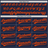 Custom Graffiti Pattern Orange-Navy 3D Scratch Authentic Baseball Jersey