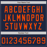Custom Graffiti Pattern Orange-Navy 3D Scratch Authentic Baseball Jersey