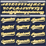 Custom Graffiti Pattern Navy Light Blue-Gold 3D Scratch Authentic Baseball Jersey