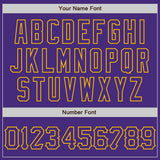 Custom Graffiti Pattern Purple-Gold 3D Scratch Authentic Baseball Jersey