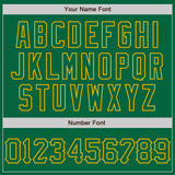 Custom Graffiti Pattern Kelly Green-Gold 3D Scratch Authentic Baseball Jersey