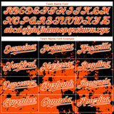 Custom Black Orange-White 3D Pattern Design Abstract Splash Grunge Art Authentic Baseball Jersey