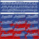 Custom Royal Red-White 3D Pattern Design Abstract Splash Grunge Art Authentic Baseball Jersey