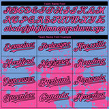 Custom Light Blue Pink-Black 3D Pattern Design Abstract Splash Grunge Art Authentic Baseball Jersey