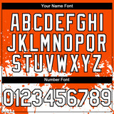 Custom Orange White-Black 3D Pattern Design Abstract Splash Grunge Art Authentic Baseball Jersey
