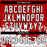 Custom Red White-Black 3D Pattern Design Abstract Splash Grunge Art Authentic Baseball Jersey