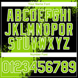Custom Black Neon Green-White 3D Pattern Design Abstract Brush Stroke Authentic Baseball Jersey