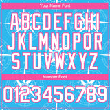 Custom Sky Blue White-Pink 3D Pattern Design Navigation Compass Authentic Baseball Jersey