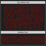 Custom Black Red 3D Pattern Design Abstract Network Authentic Baseball Jersey