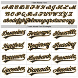 Custom White Black-Old Gold 3D Pattern Design Curve Lines Authentic Baseball Jersey