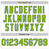Custom White Neon Green-Navy 3D Pattern Design Curve Lines Authentic Baseball Jersey