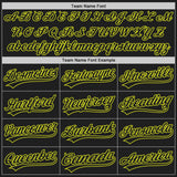 Custom Black Neon Yellow 3D Pattern Design Curve Lines Authentic Baseball Jersey
