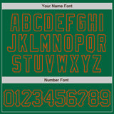 Custom Kelly Green Orange 3D Pattern Design Curve Lines Authentic Baseball Jersey