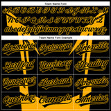 Custom Black Gold 3D Pattern Design Side Sharp Edges Authentic Baseball Jersey