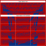 Custom Red Royal 3D Pattern Design Side Sharp Edges Authentic Baseball Jersey