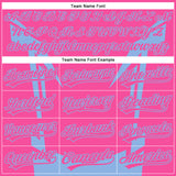 Custom Pink Light Blue 3D Pattern Design Side Sharp Edges Authentic Baseball Jersey