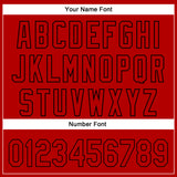 Custom Red Black 3D Pattern Design Side Stripes Authentic Baseball Jersey