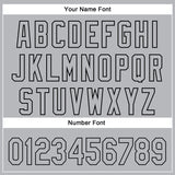 Custom Gray Black 3D Pattern Design Side Stripes Authentic Baseball Jersey