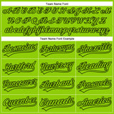 Custom Neon Green Black 3D Pattern Design Side Stripes Authentic Baseball Jersey