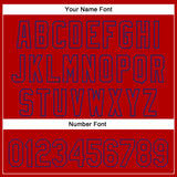 Custom Red Royal 3D Pattern Design Side Stripes Authentic Baseball Jersey