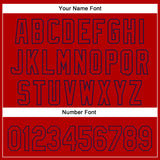Custom Red Navy 3D Pattern Design Side Stripes Authentic Baseball Jersey
