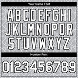 Custom Gray White-Black 3D Pattern Design Arabesque Shape Authentic Baseball Jersey