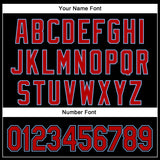 Custom Black Red-Light Blue 3D Pattern Design Curve Solid Authentic Baseball Jersey