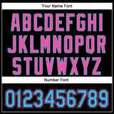 Custom Black Sky Blue-Pink 3D Pattern Design Curve Solid Authentic Baseball Jersey