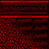 Custom Black Red 3D Pattern Design Leopard Print Fade Fashion Authentic Baseball Jersey