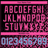 Custom Black Light Blue-Pink 3D Pattern Design Leopard Print Fade Fashion Authentic Baseball Jersey