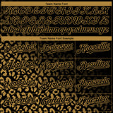 Custom Black Old Gold 3D Pattern Design Leopard Print Fade Fashion Authentic Baseball Jersey