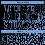 Custom Black Light Blue 3D Pattern Design Leopard Print Fade Fashion Authentic Baseball Jersey