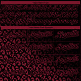 Custom Black Crimson 3D Pattern Design Leopard Print Fade Fashion Authentic Baseball Jersey